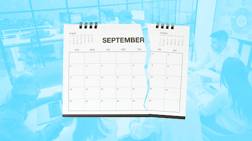 Desk calendar representing the 4-day workweek concept for small business productivity, featured on Bird Hill PR’s blog.